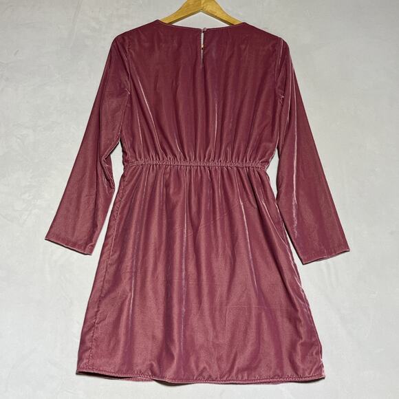 J Crew Velvet Tulip Hem Dress Size 4 Guava Berry - Runs Large - Picture 2 of 14